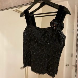 Nanette Lenore Floral Sequin Top